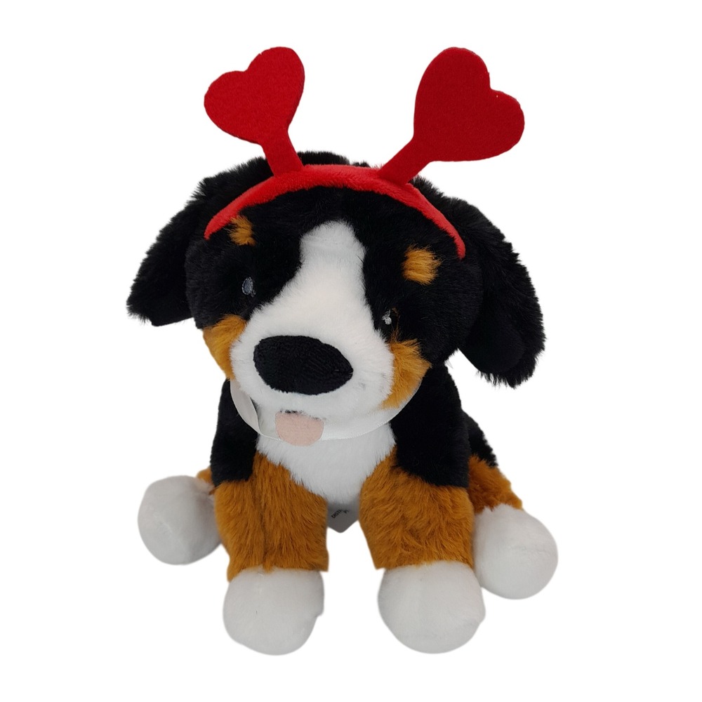 Frankford Bernese Mountain Dog Plush Valentine Heart Boppers Puppy Stuffed Toy